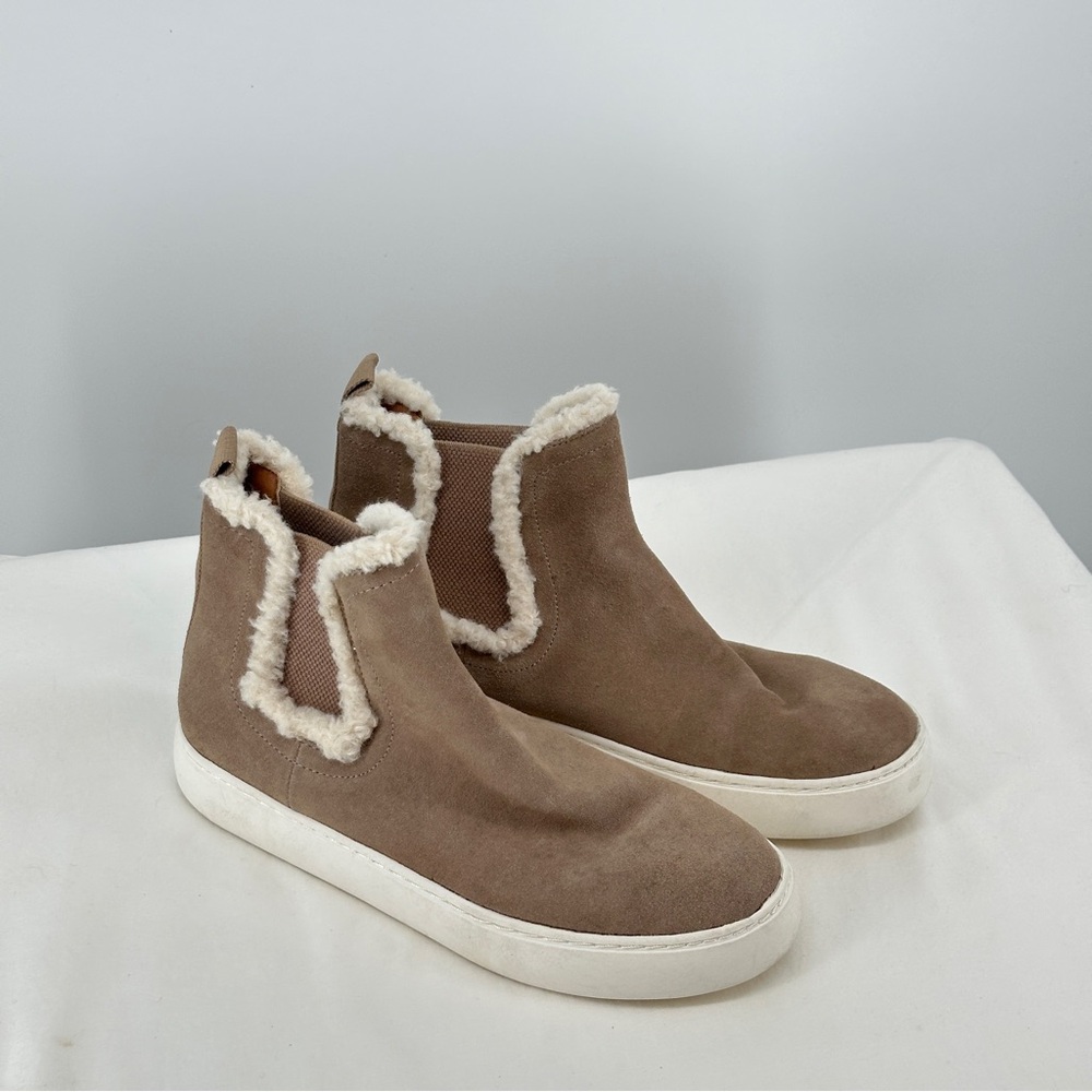 Lucky Brand Tan Ankle Boots with Faux Fur